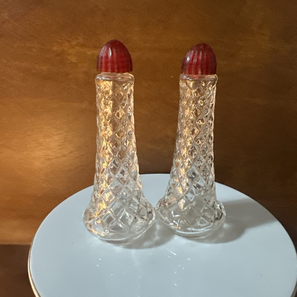 Waterford "Waffle" salt and pepper 6" 1950's